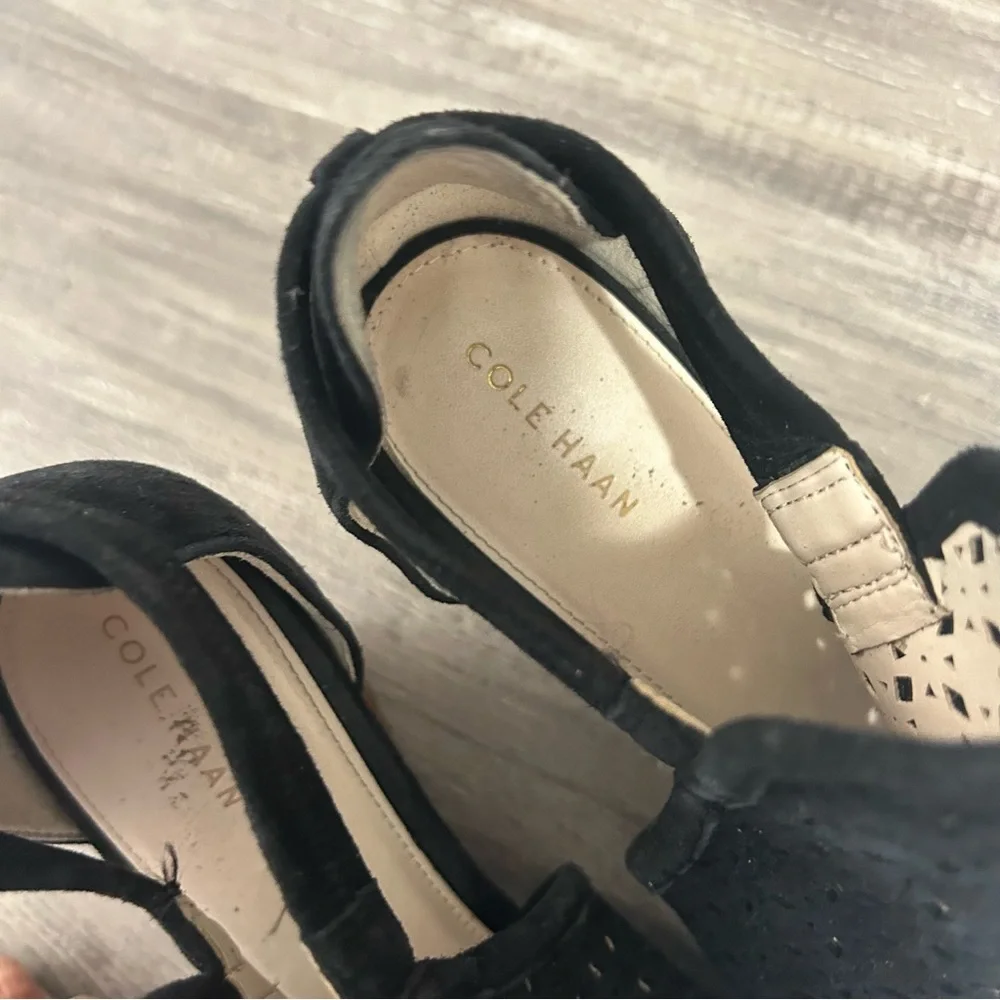 Cole Haan Edie Wedge Black Suede Bootie
